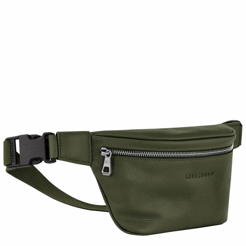 Khaki Women Longchamp Le Foulonné M Belt Bag Khaki - Leather Leather Bags - Image 3