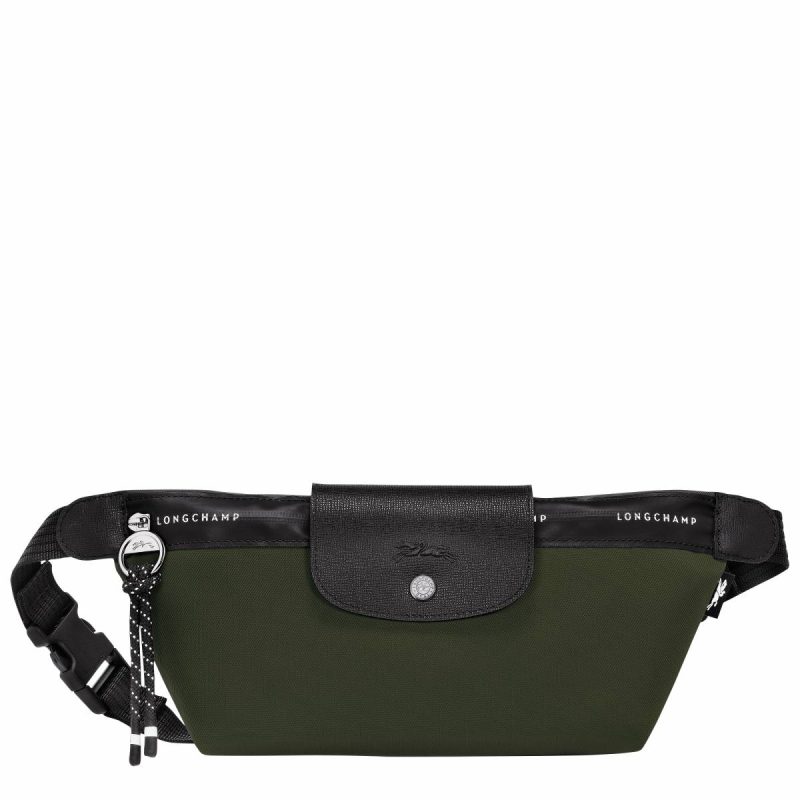 Khaki Women Longchamp Le Pliage Energy M Belt Bag Khaki - Canvas Belt Bags