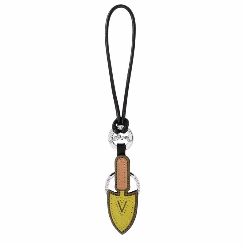 Kiwi Green Women Longcharm Keyring Kiwi Green - Leather Longchamp Keyrings