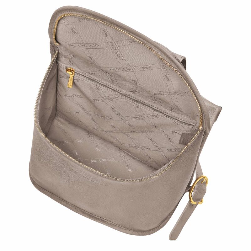 Le Foulonné Backpack Turtledove - Leather Women Turtledove Leather Bags Longchamp - Image 5