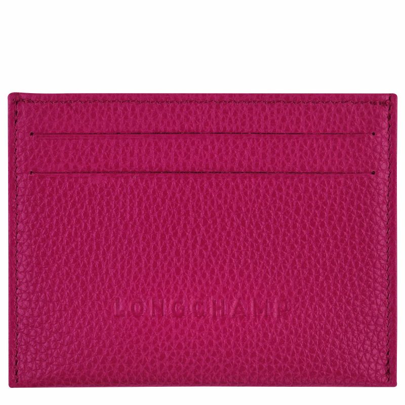 Le Foulonné Card Holder Beetroot - Leather Cardholders & Coin Purses Women Longchamp Beetroot