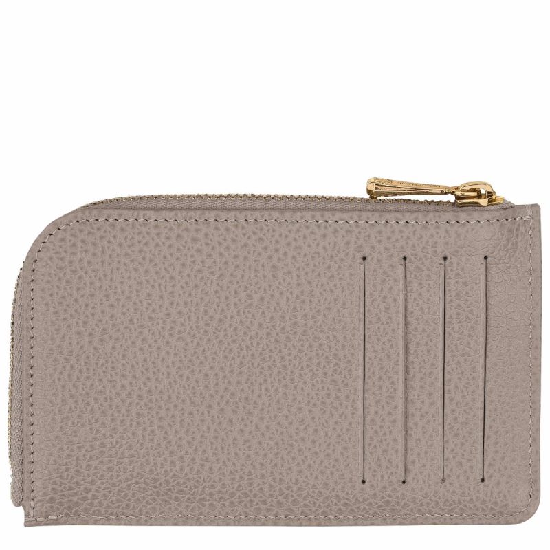 Le Foulonné Card Holder Turtledove - Leather Cardholders & Coin Purses Women Turtledove Longchamp - Image 2