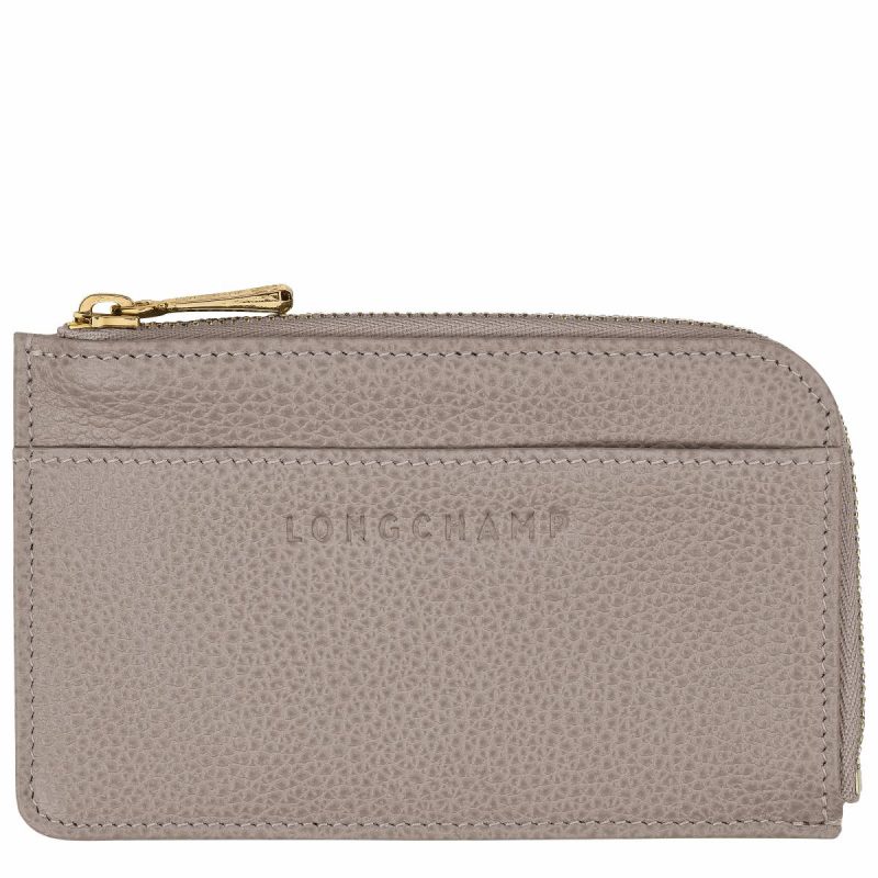 Le Foulonné Card Holder Turtledove - Leather Cardholders & Coin Purses Women Turtledove Longchamp