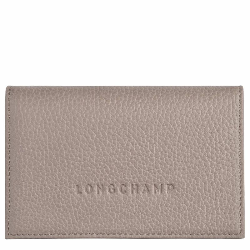 Le Foulonné Card Holder Turtledove - Leather Longchamp Cardholders & Coin Purses Turtledove Women