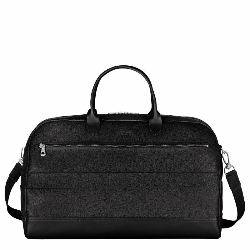 Le Foulonné L Travel Bag Black - Leather Black Longchamp Women Travel Bags - Image 4