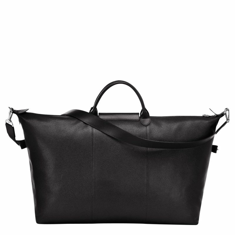 Le Foulonné L Travel Bag Black - Leather Women Travel Bags Black Longchamp - Image 4