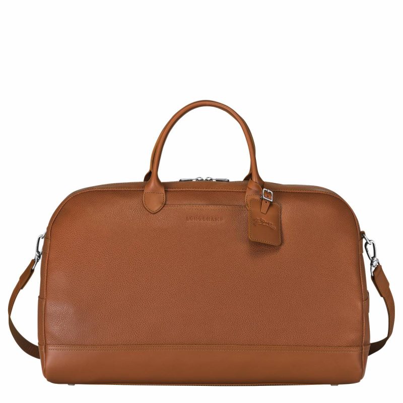 Le Foulonné L Travel Bag Caramel - Leather Travel Bags Longchamp Women Caramel