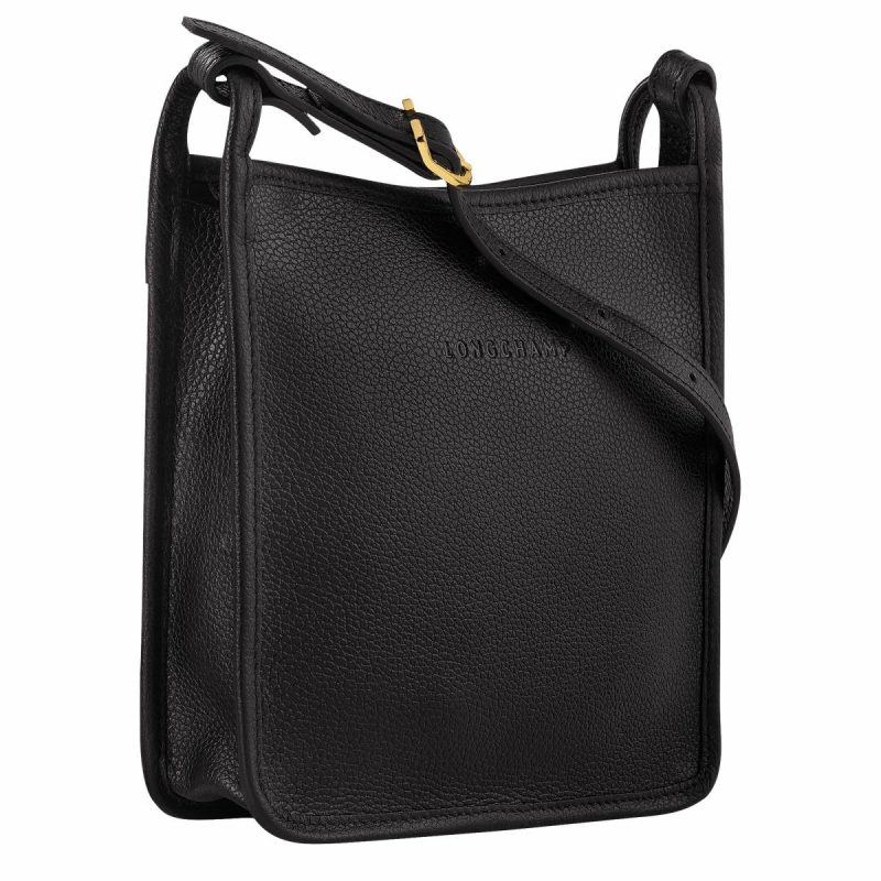Le Foulonné S Crossbody Bag Black - Leather Women Longchamp Leather Bags Black - Image 3