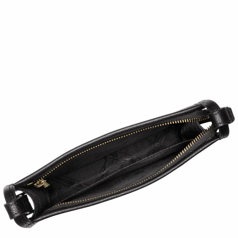 Le Foulonné S Crossbody Bag Black - Leather Women Longchamp Leather Bags Black - Image 5