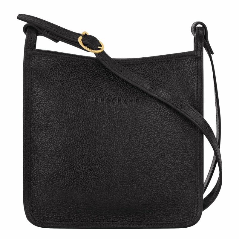 Le Foulonné S Crossbody Bag Black - Leather Women Longchamp Leather Bags Black