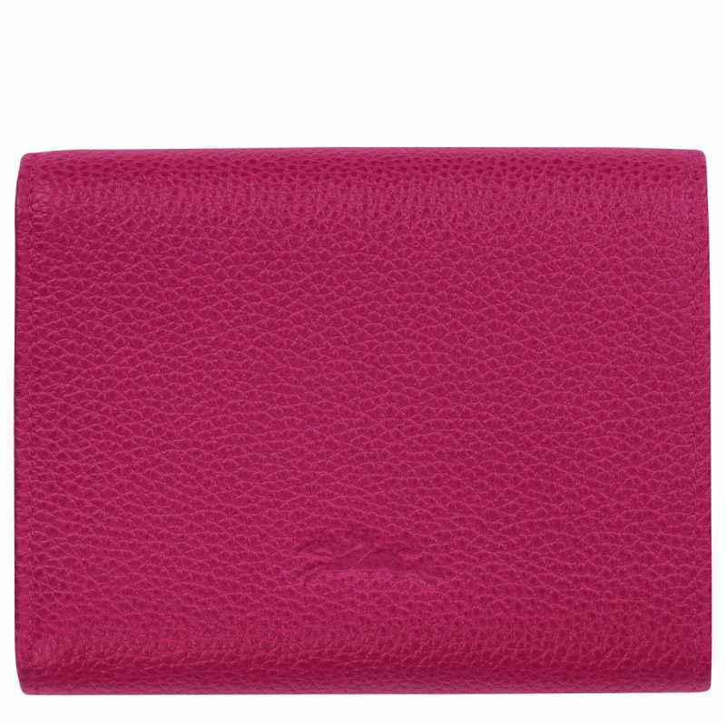 Le Foulonné Wallet Beetroot - Leather Longchamp Beetroot Leather Wallets Women - Image 2