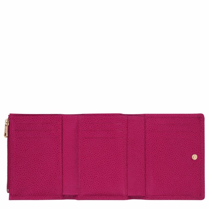 Le Foulonné Wallet Beetroot - Leather Longchamp Beetroot Leather Wallets Women - Image 3