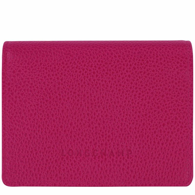 Le Foulonné Wallet Beetroot - Leather Longchamp Beetroot Leather Wallets Women