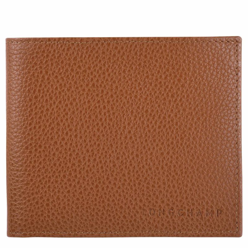 Le Foulonné Wallet Caramel - Leather Leather Wallets Longchamp Women Caramel