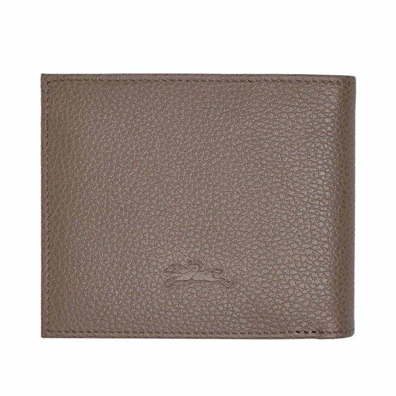 Le Foulonné Wallet Turtledove - Leather Leather Wallets Women Turtledove Longchamp - Image 3