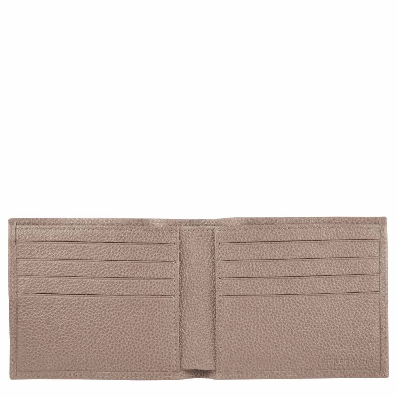 Le Foulonné Wallet Turtledove - Leather Leather Wallets Women Turtledove Longchamp - Image 5
