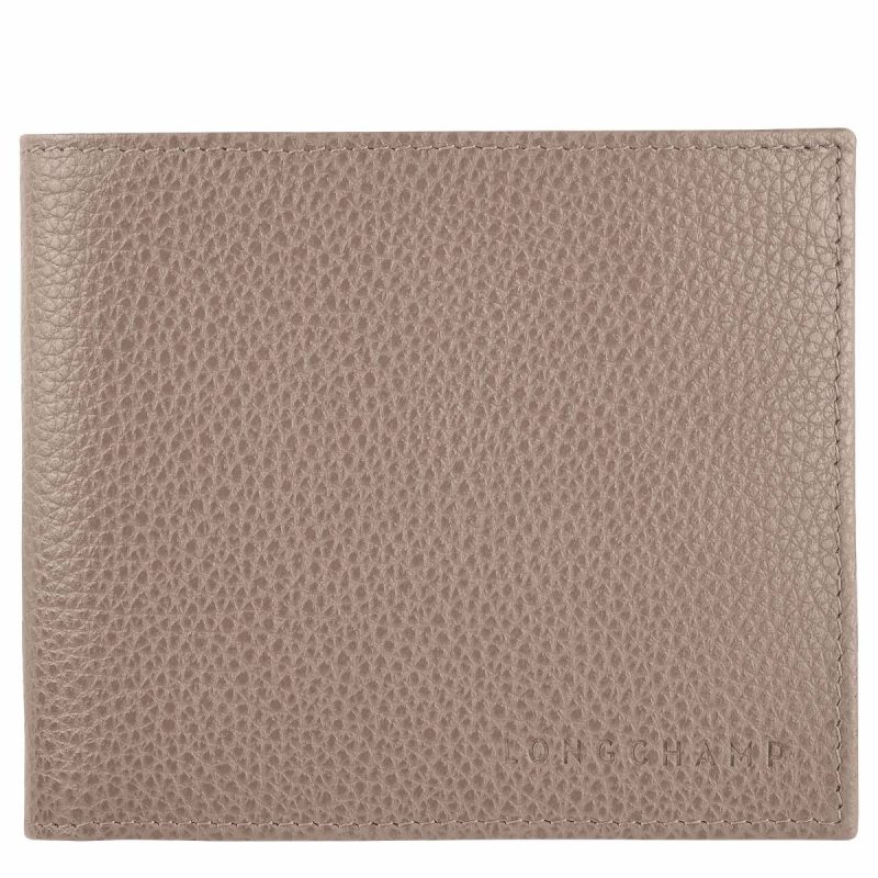 Le Foulonné Wallet Turtledove - Leather Leather Wallets Women Turtledove Longchamp