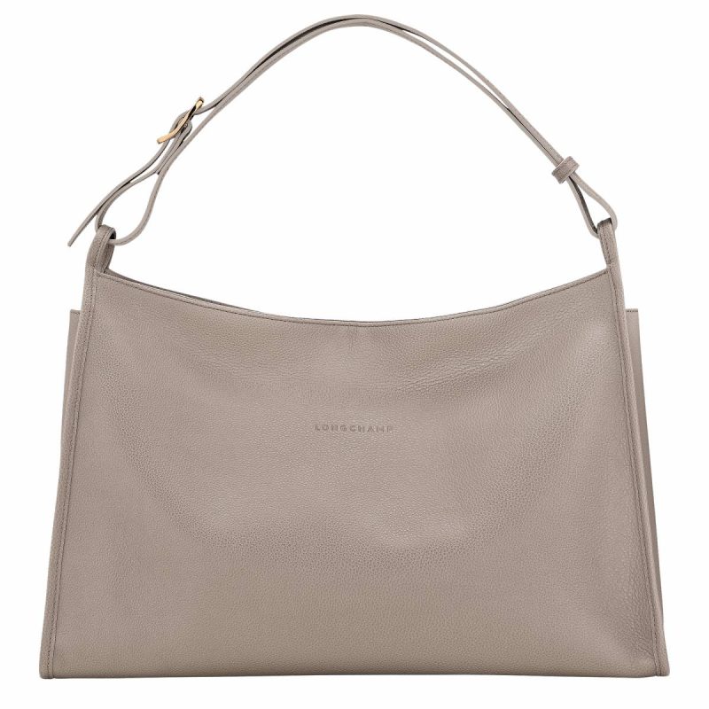 Le Foulonné Xl Shoulder Bag Turtledove - Leather Turtledove Leather Bags Longchamp Women