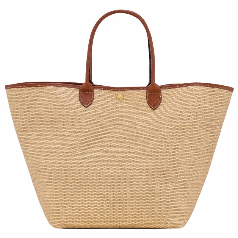 Le Pliage Collection L Basket Bag Brown - Canvas Brown Women Longchamp Shoulder Bags - Image 4