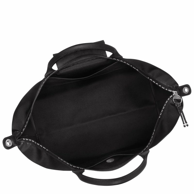 Le Pliage Energy L Travel Bag Black - Recycled Canvas Women Longchamp Black Travel Bags - Image 4