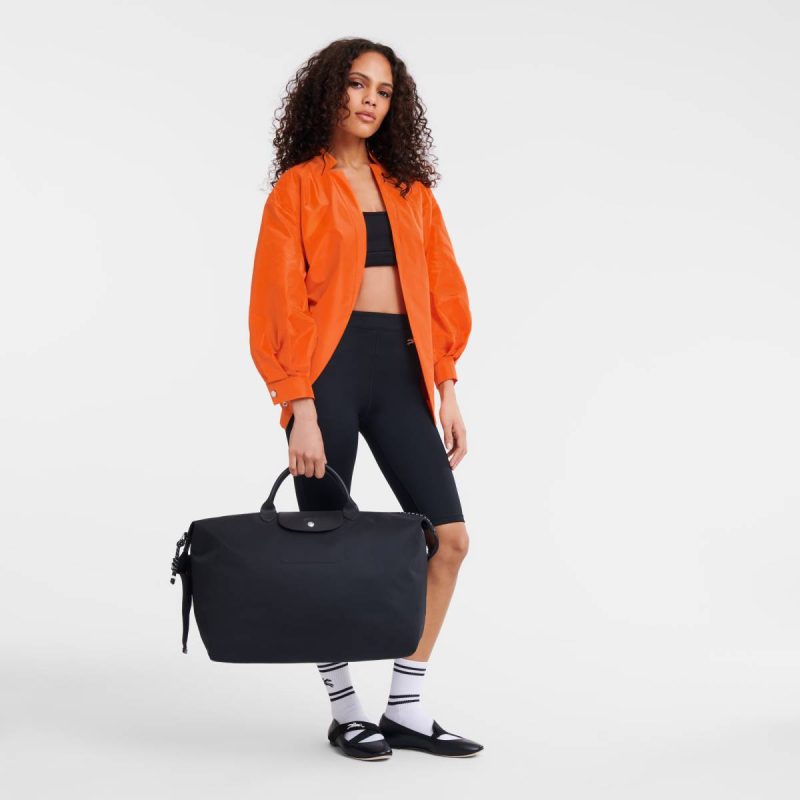 Le Pliage Energy L Travel Bag Black - Recycled Canvas Women Longchamp Black Travel Bags
