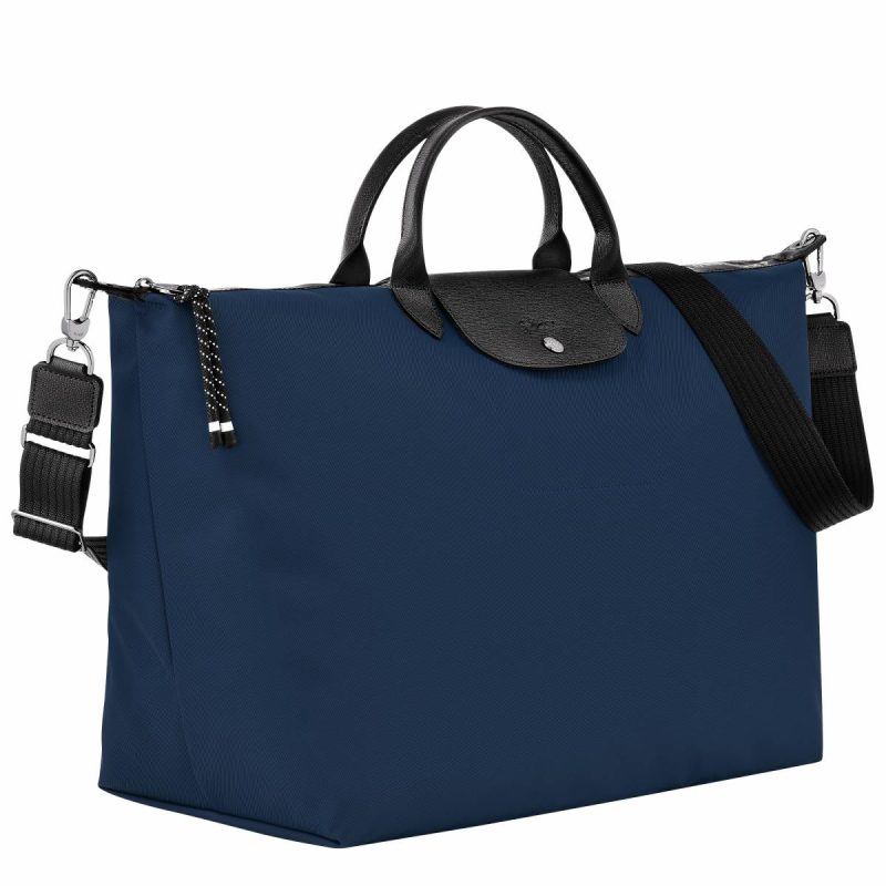 Le Pliage Energy L Travel Bag Navy - Recycled Canvas Navy Travel Bags Women Longchamp - Image 2