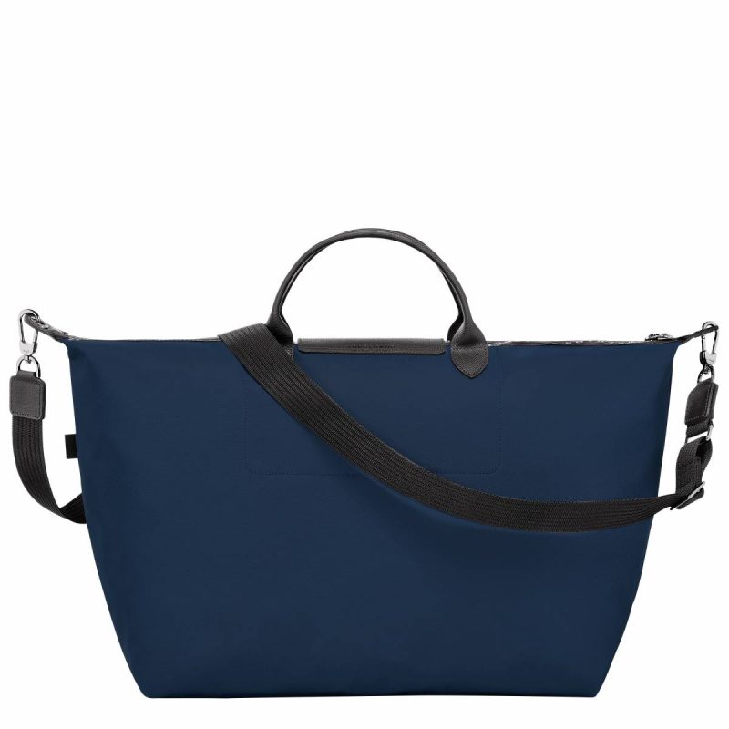 Le Pliage Energy L Travel Bag Navy - Recycled Canvas Navy Travel Bags Women Longchamp - Image 3