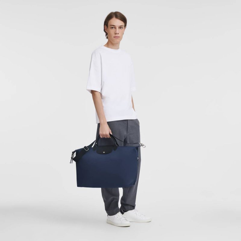 Le Pliage Energy L Travel Bag Navy - Recycled Canvas Navy Travel Bags Women Longchamp