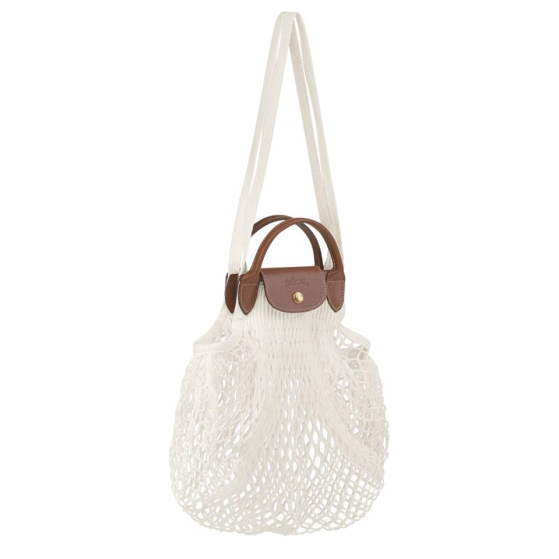 Le Pliage Filet L Mesh Bag Ecru - Canvas Women Ecru Longchamp Handbags - Image 3