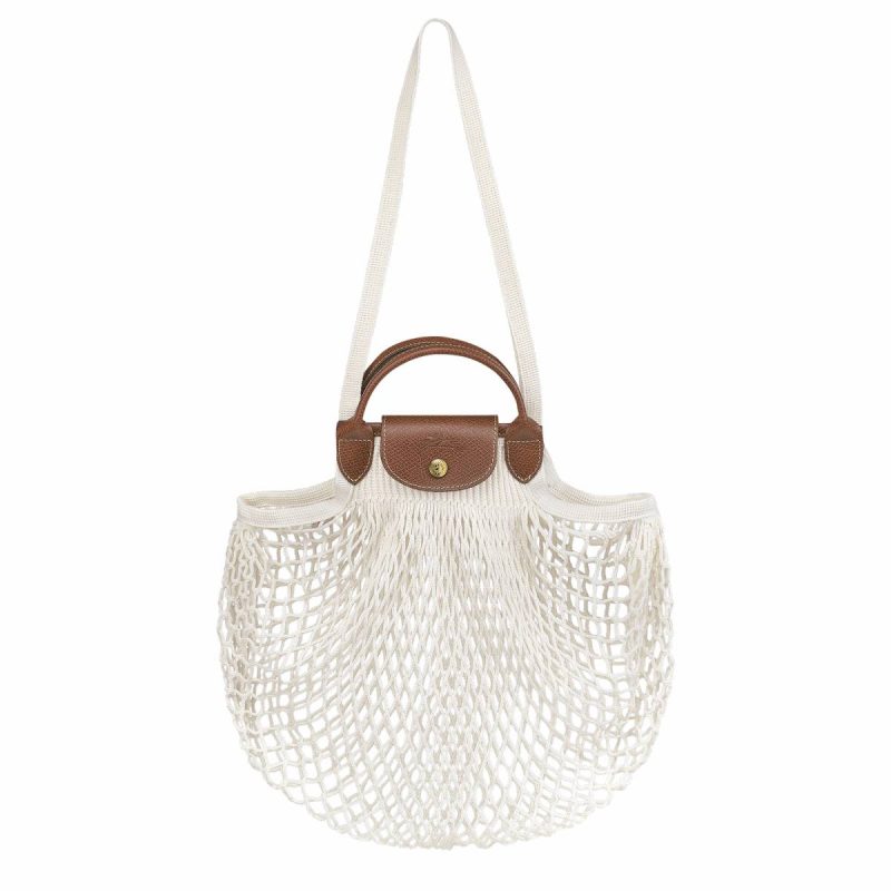 Le Pliage Filet L Mesh Bag Ecru - Canvas Women Ecru Longchamp Handbags