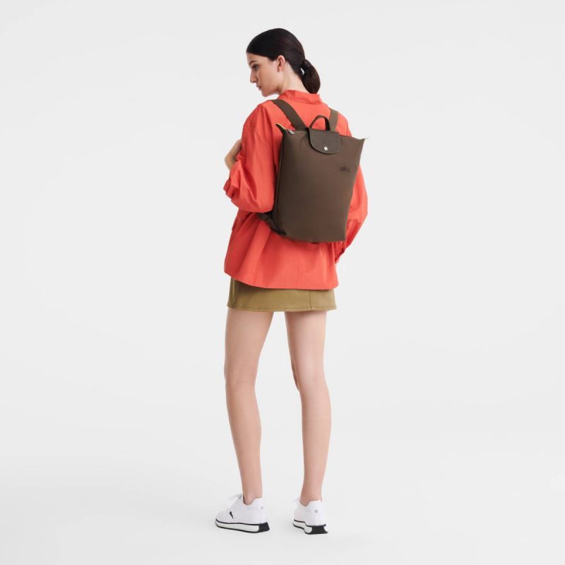 Le Pliage Green M Backpack Terra - Canvas Terra Longchamp Women Backpacks - Image 2