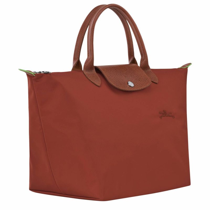 Le Pliage Green M Handbag Chestnut - Recycled Canvas Longchamp Women Handbags Chestnut - Image 2