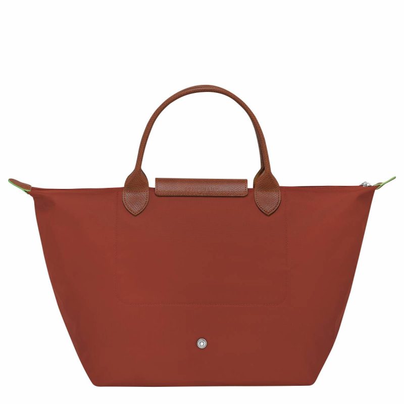 Le Pliage Green M Handbag Chestnut - Recycled Canvas Longchamp Women Handbags Chestnut - Image 3