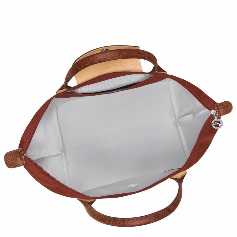 Le Pliage Green M Handbag Chestnut - Recycled Canvas Longchamp Women Handbags Chestnut - Image 4