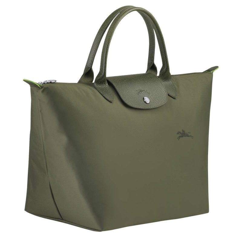 Le Pliage Green M Handbag Forest - Recycled Canvas Longchamp Handbags Women Forest - Image 2