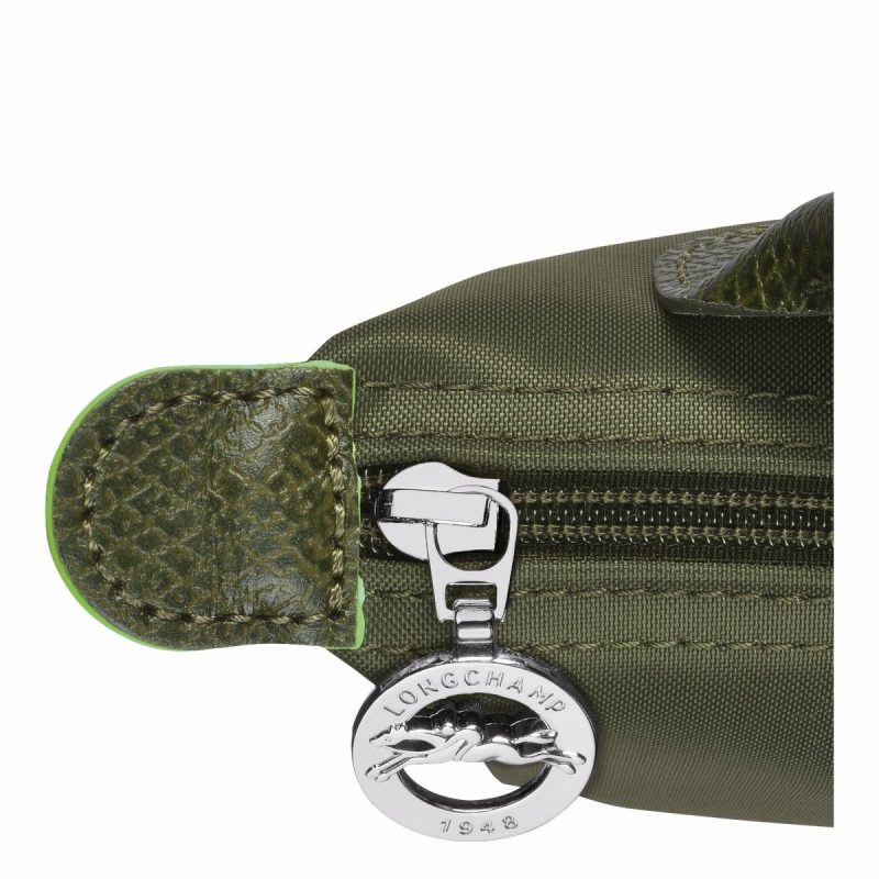 Le Pliage Green Pouch With Handle Forest - Recycled Canvas Women Pouches & Cases Longchamp Forest - Image 5