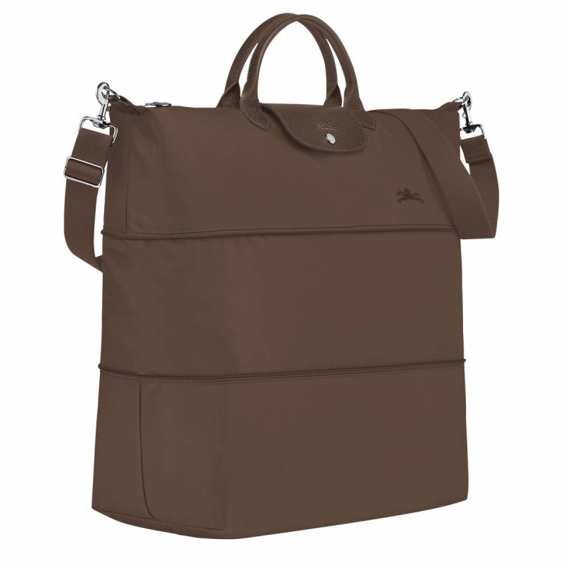 Le Pliage Green Travel Bag Expandable Terra - Recycled Canvas Travel Bags Terra Longchamp Women