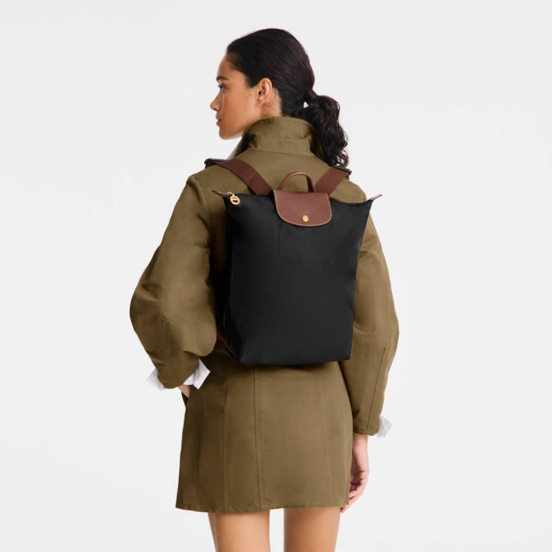 Le Pliage Original M Backpack Black - Canvas Longchamp Women Black Backpacks - Image 2