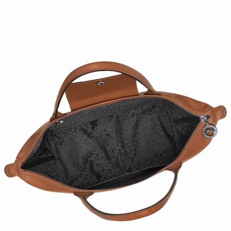 Le Pliage Xtra M Tote Bag Cognac - Leather Women Longchamp Cognac Leather Bags - Image 5