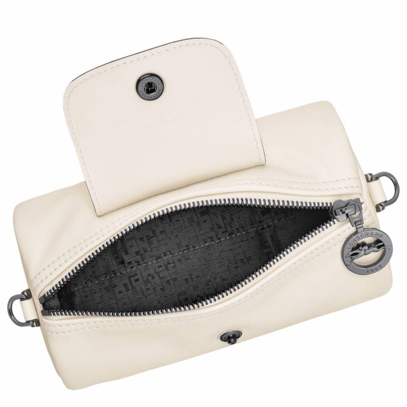 Le Pliage Xtra Xs Crossbody Bag Ecru - Leather Longchamp Women Ecru Leather Bags - Image 5