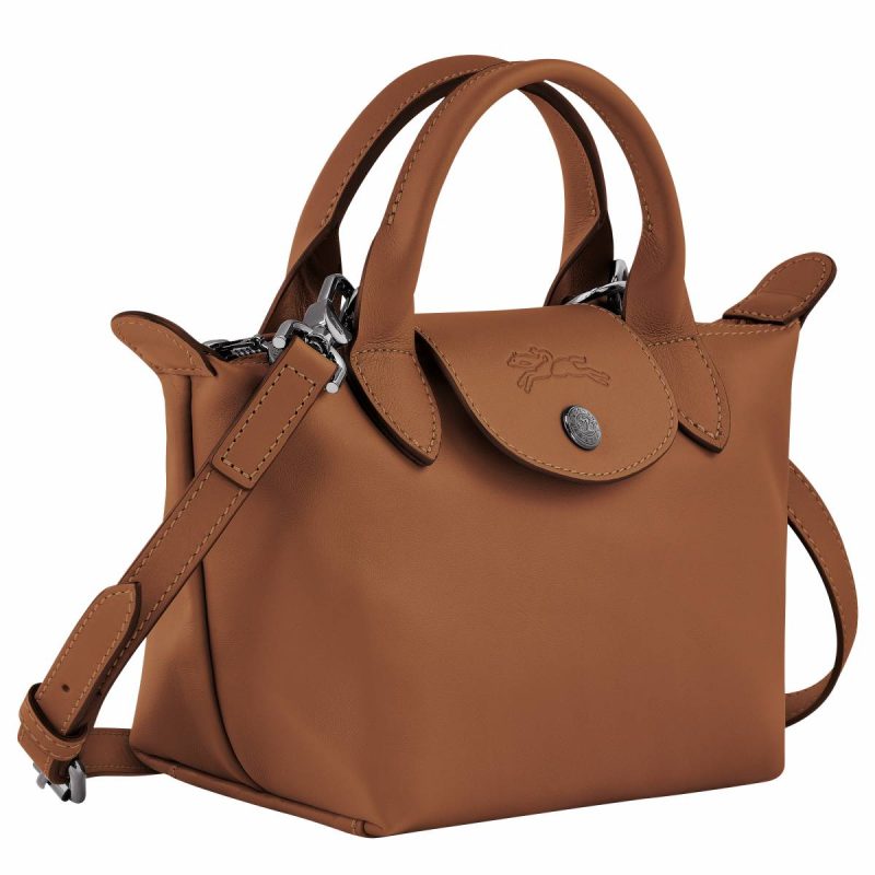 Le Pliage Xtra Xs Handbag Cognac - Leather Cognac Longchamp Leather Bags Women - Image 3