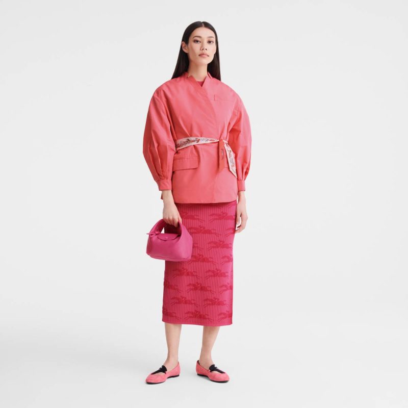 Le Pliage Xtra Xs Handbag Pink - Leather Longchamp Leather Bags Pink Women - Image 2