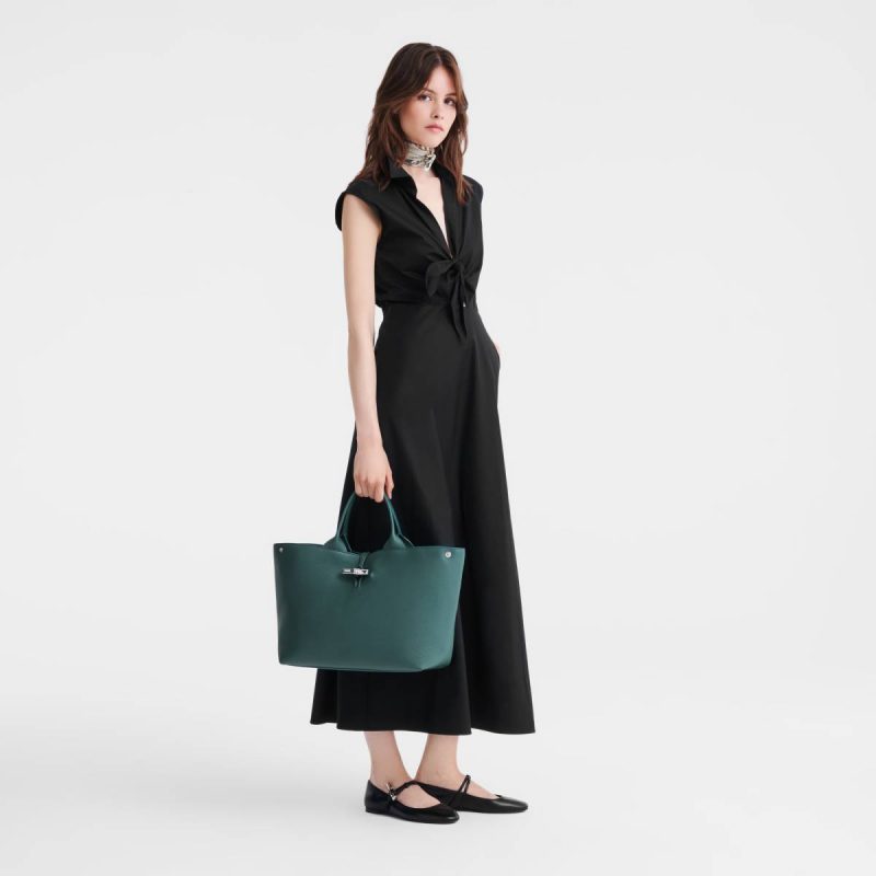 Le Roseau L Handbag Cedar - Leather Cedar Longchamp Women Leather Bags - Image 2