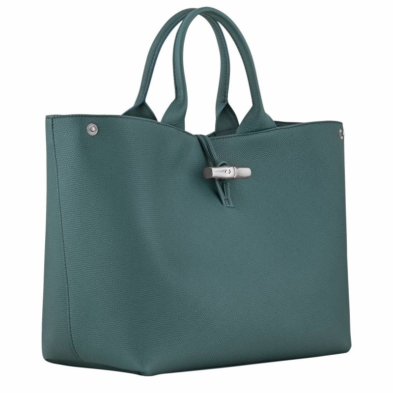 Le Roseau L Handbag Cedar - Leather Cedar Longchamp Women Leather Bags - Image 3