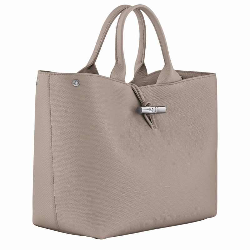 Le Roseau L Handbag Clay - Leather Leather Bags Longchamp Women Clay - Image 3