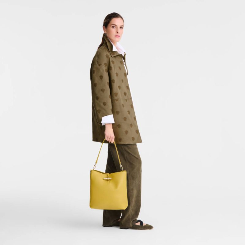 Le Roseau M Hobo Bag Ginger - Leather Ginger Women Longchamp Leather Bags - Image 2