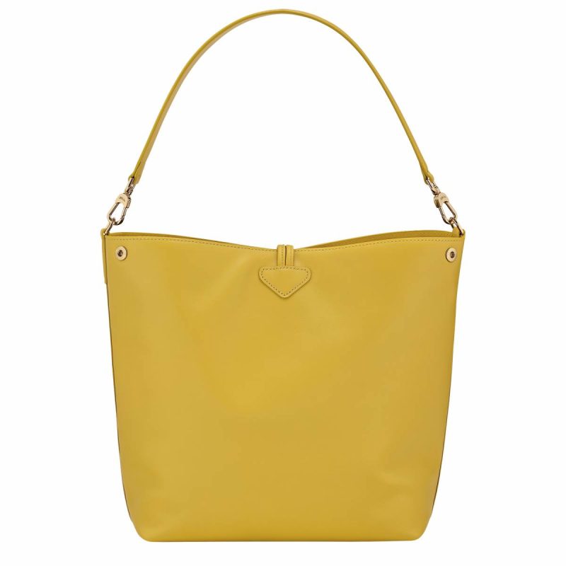Le Roseau M Hobo Bag Ginger - Leather Ginger Women Longchamp Leather Bags - Image 4