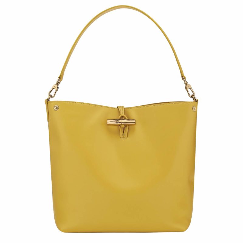 Le Roseau M Hobo Bag Ginger - Leather Ginger Women Longchamp Leather Bags