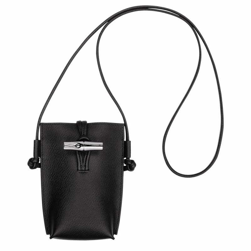 Le Roseau Phone Case Black - Leather Longchamp Black Phone Cases Women