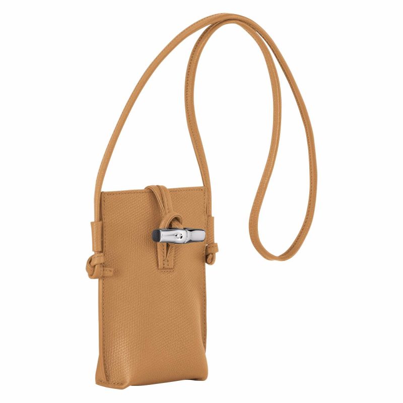 Le Roseau Phone Case Walnut - Leather Longchamp Women Walnut Phone Cases - Image 3